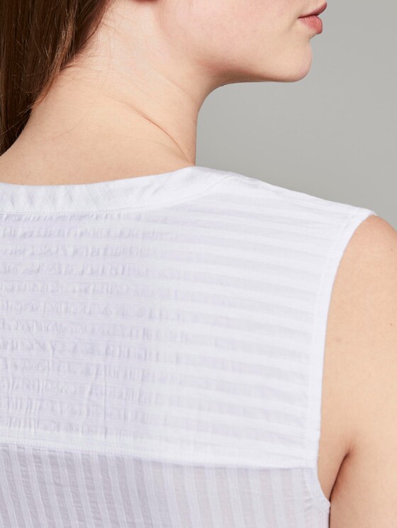 Ärmellose Bluse mit Streifenmuster - Frauen - White Ärmellose Bluse mit Streifenmuster - Frauen - White - 10 - Mine to five