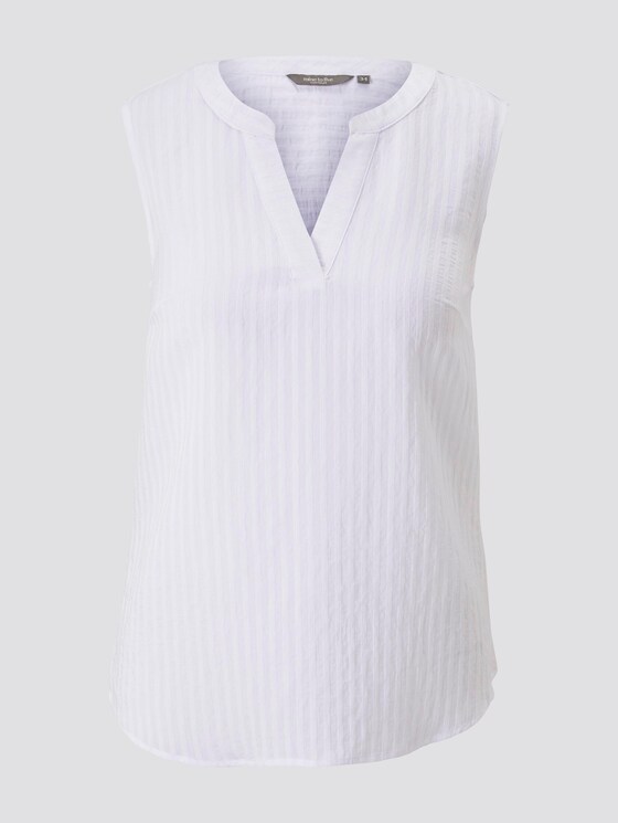 Ärmellose Bluse mit Streifenmuster - Frauen - White Ärmellose Bluse mit Streifenmuster - Frauen - White - 7 - Mine to five