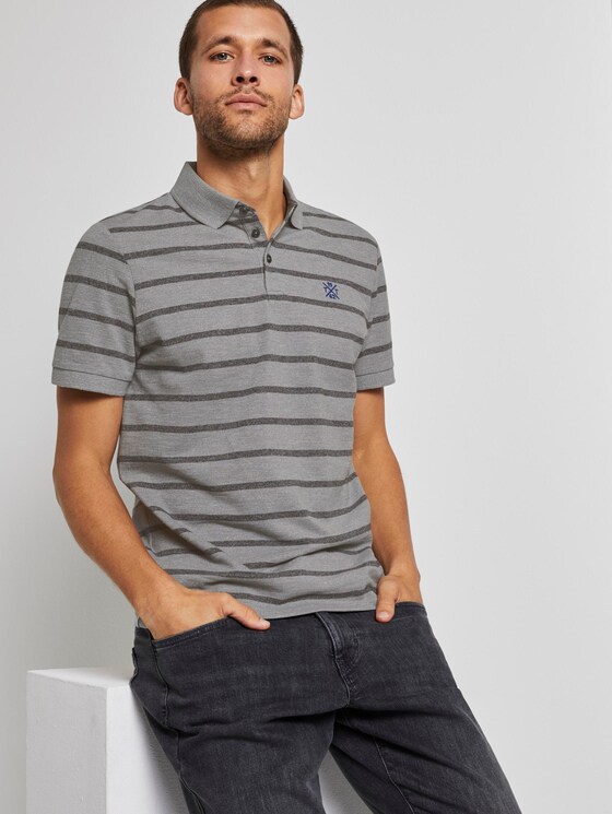 Gestreiftes Poloshirt - Männer - grey melange stripe Gestreiftes Poloshirt - Männer - grey melange stripe - 5 - TOM TAILOR