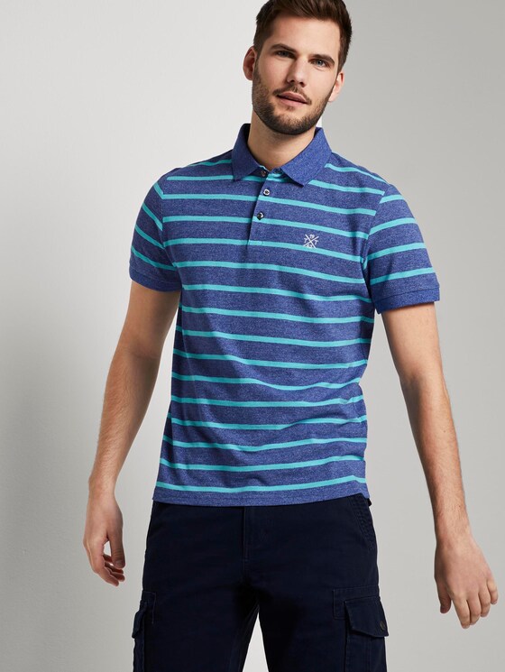 Gestreiftes Poloshirt - Männer - blue melange stripe Gestreiftes Poloshirt - Männer - blue melange stripe - 5 - TOM TAILOR