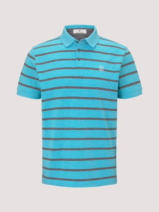 Gestreiftes Poloshirt - Männer - teal melange stripe Gestreiftes Poloshirt - Männer - teal melange stripe - 7 - TOM TAILOR