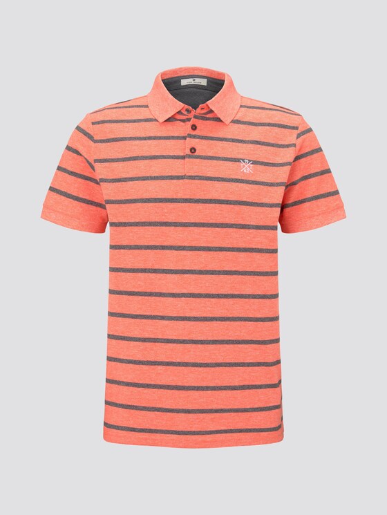Striped polo shirt - Men - neon pink melange stripe Striped polo shirt - Men - neon pink melange stripe - 7 - TOM TAILOR