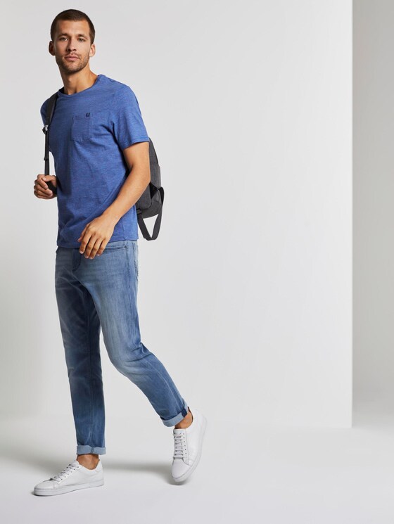 Striped T-shirt - Men - shiny royal blue stripe Striped T-shirt - Men - shiny royal blue stripe - 3 - TOM TAILOR