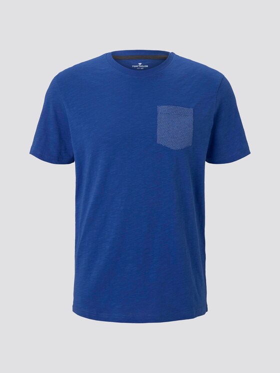 T-Shirt mit Tasche auf der Brust - Männer - Shiny Royal T-Shirt mit Tasche auf der Brust - Männer - Shiny Royal - 7 - TOM TAILOR