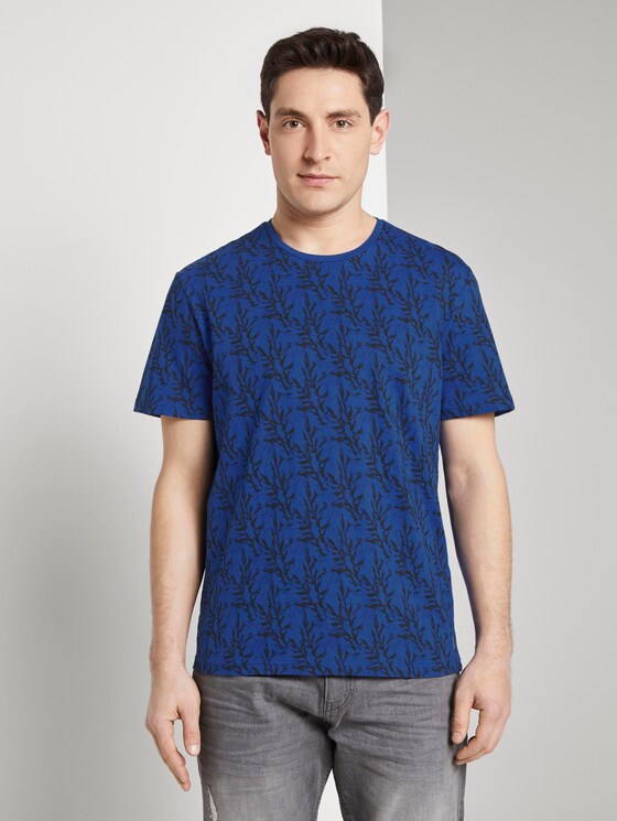 Gemustertes T-Shirt - Männer - blue water coral design Gemustertes T-Shirt - Männer - blue water coral design - 1 - TOM TAILOR