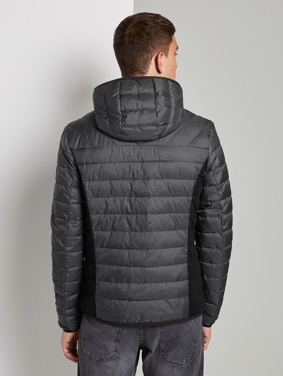 Leichte Steppjacke mit Kapuze - Männer - grey melange structure Leichte Steppjacke mit Kapuze - Männer - grey melange structure - 2 - TOM TAILOR