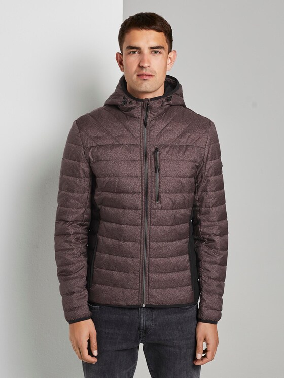 Leichte Steppjacke mit Kapuze - Männer - bordeaux dark melange Leichte Steppjacke mit Kapuze - Männer - bordeaux dark melange - 1 - TOM TAILOR