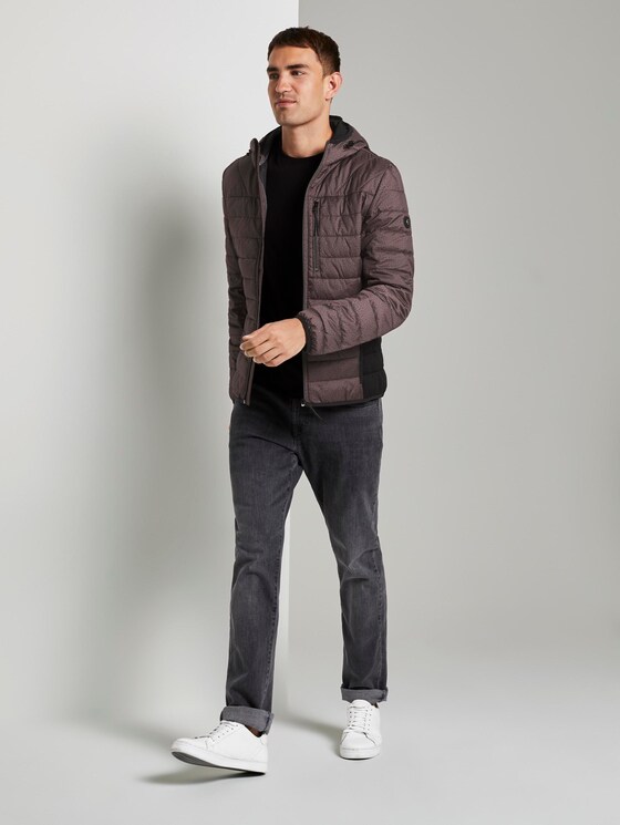 Leichte Steppjacke mit Kapuze - Männer - bordeaux dark melange Leichte Steppjacke mit Kapuze - Männer - bordeaux dark melange - 3 - TOM TAILOR