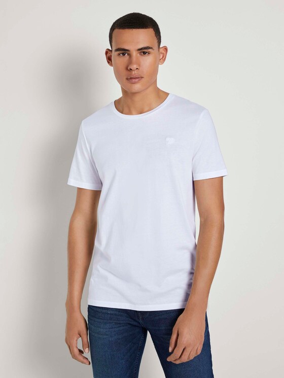 Basic T-Shirt im Dreierpack - Männer - White Basic T-Shirt im Dreierpack - Männer - White - 1 - TOM TAILOR Denim