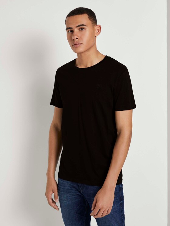 Basic T-Shirt im Dreierpack - Männer - White Basic T-Shirt im Dreierpack - Männer - White - 56 - TOM TAILOR Denim