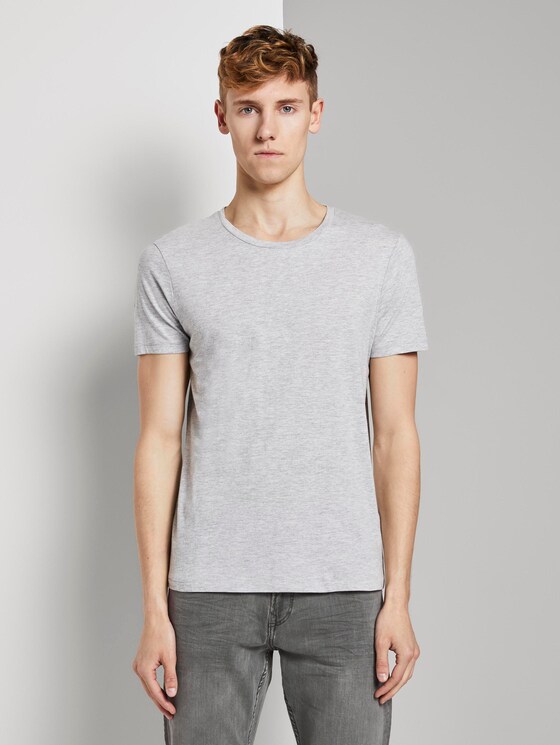 T-Shirts im Dreierpack - Männer - Light Stone Grey Melange T-Shirts im Dreierpack - Männer - Light Stone Grey Melange - 56 - TOM TAILOR Denim