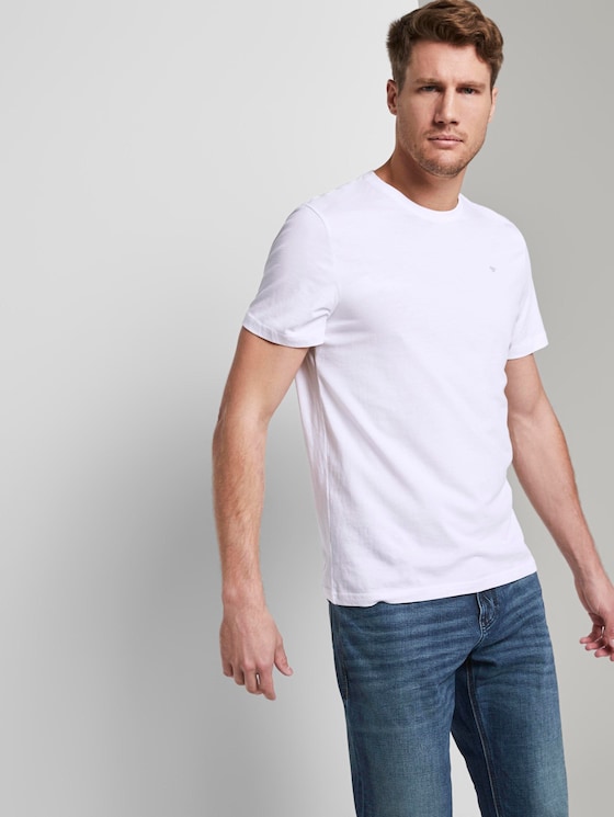 Basic T-shirt in a twin pack - Men - Real Navy Blue Basic T-shirt in a twin pack - Men - Real Navy Blue - 5 - TOM TAILOR