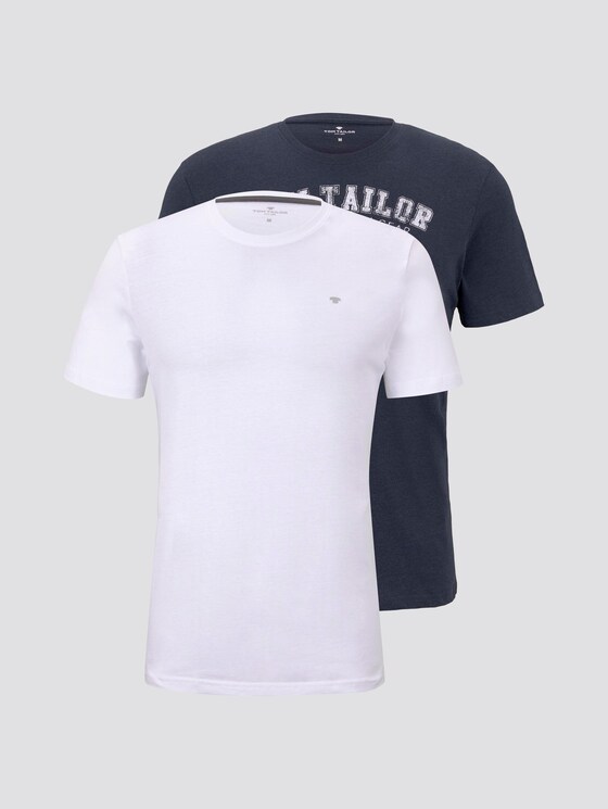 Basic T-shirt in a twin pack - Men - Real Navy Blue Basic T-shirt in a twin pack - Men - Real Navy Blue - 7 - TOM TAILOR