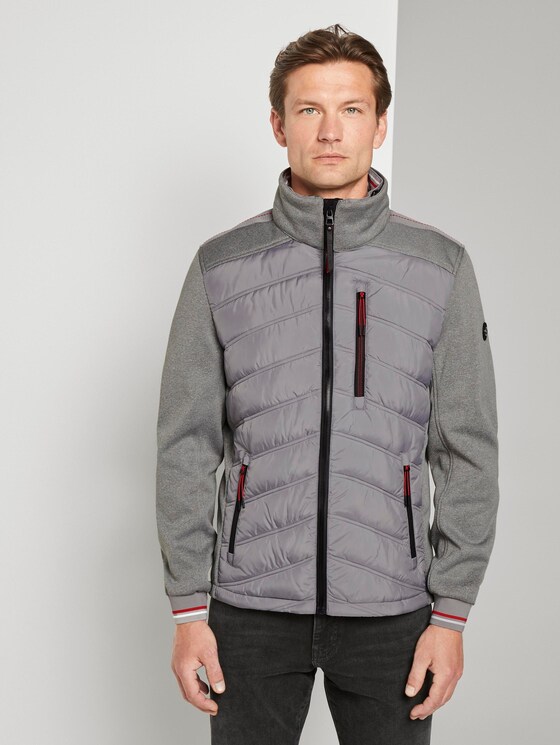 Hybridjacke mit abnehmbarer Kapuze - Männer - Medium Silver Grey Hybridjacke mit abnehmbarer Kapuze - Männer - Medium Silver Grey - 1 - TOM TAILOR