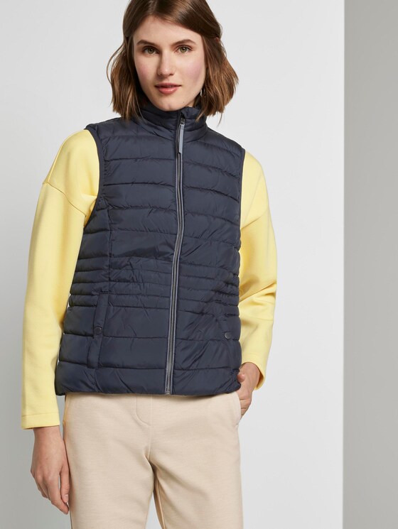 Lightweight quilted vest with a stand-up collar - Women - Sky Captain Blue Lightweight quilted vest with a stand-up collar - Women - Sky Captain Blue - 5 - TOM TAILOR