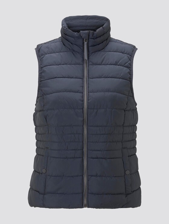 Lightweight quilted vest with a stand-up collar - Women - Sky Captain Blue Lightweight quilted vest with a stand-up collar - Women - Sky Captain Blue - 7 - TOM TAILOR