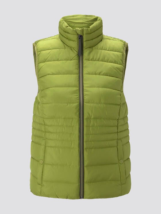 Lightweight quilted vest with a stand-up collar - Women - wood green Lightweight quilted vest with a stand-up collar - Women - wood green - 7 - TOM TAILOR