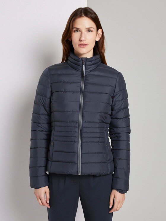 Lightweight quilted jacket with a stand-up collar - Women - Sky Captain Blue Lightweight quilted jacket with a stand-up collar - Women - Sky Captain Blue - 1 - TOM TAILOR