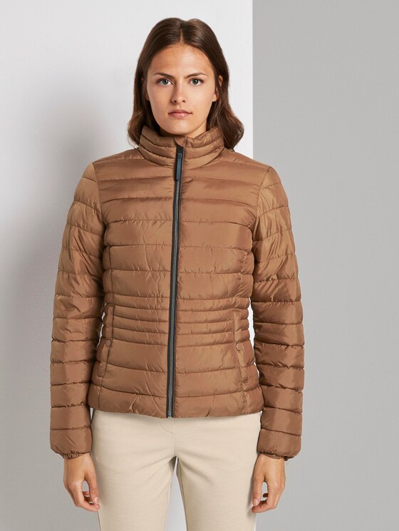 Lightweight quilted jacket with a stand-up collar - Women - light chestnut Lightweight quilted jacket with a stand-up collar - Women - light chestnut - 1 - TOM TAILOR