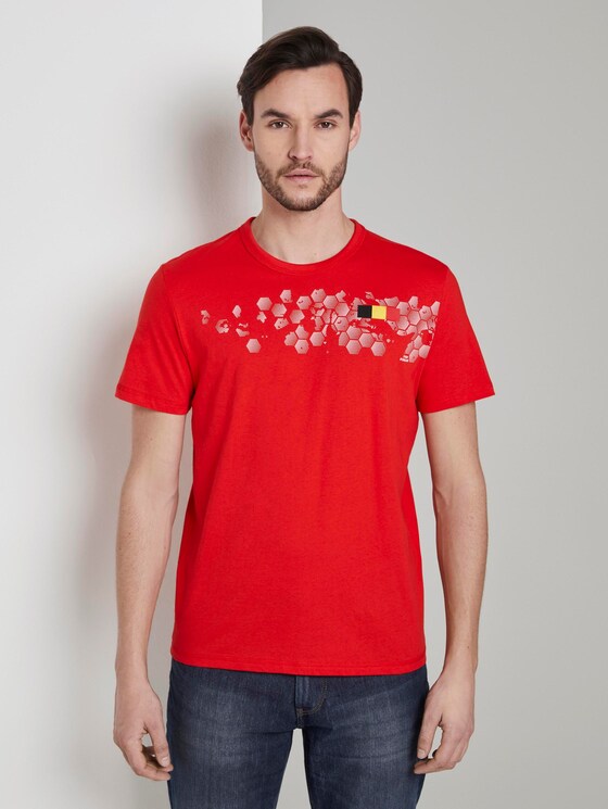 T-Shirt mit Fußball-EM-Print - Männer - brilliant red T-Shirt mit Fußball-EM-Print - Männer - brilliant red - 1 - TOM TAILOR