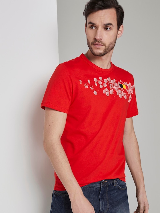 T-Shirt mit Fußball-EM-Print - Männer - brilliant red T-Shirt mit Fußball-EM-Print - Männer - brilliant red - 5 - TOM TAILOR