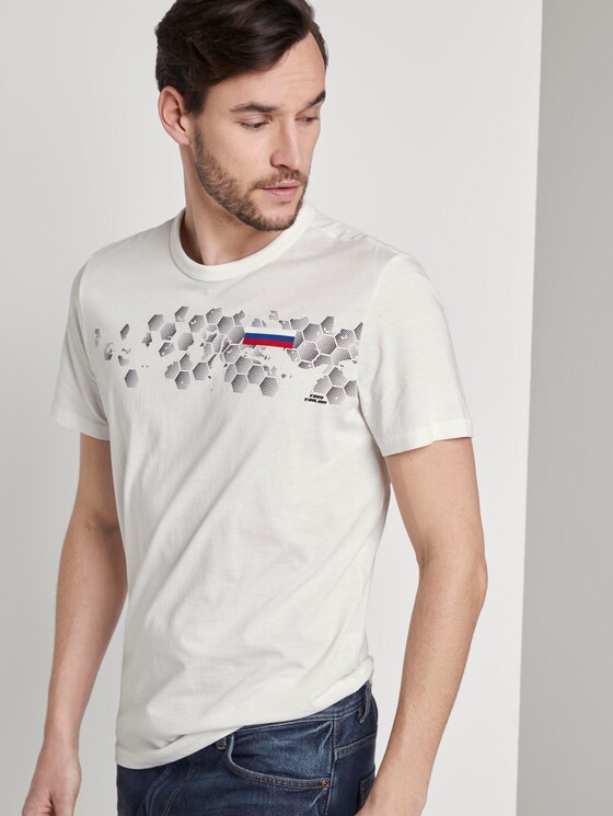 T-Shirt mit Fußball-EM-Print - Männer - Coconut Cream T-Shirt mit Fußball-EM-Print - Männer - Coconut Cream - 5 - TOM TAILOR