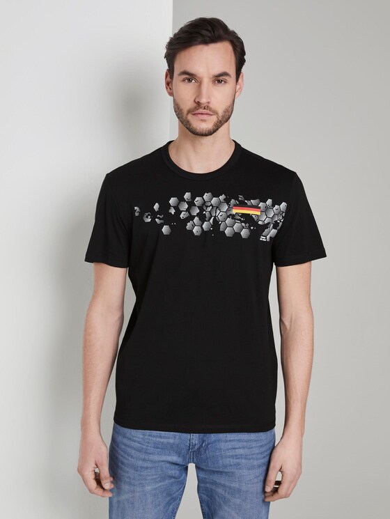 T-Shirt mit Fußball-EM-Print - Männer - Black T-Shirt mit Fußball-EM-Print - Männer - Black - 1 - TOM TAILOR