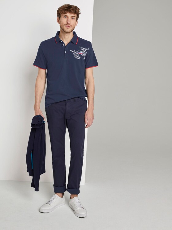 Sportliches Poloshirt mit Fußball-EM-Print - Männer - True Dark Blue Sportliches Poloshirt mit Fußball-EM-Print - Männer - True Dark Blue - 3 - TOM TAILOR