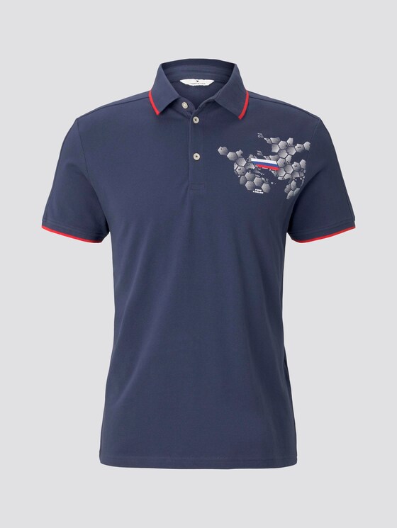 Sportliches Poloshirt mit Fußball-EM-Print - Männer - True Dark Blue Sportliches Poloshirt mit Fußball-EM-Print - Männer - True Dark Blue - 7 - TOM TAILOR