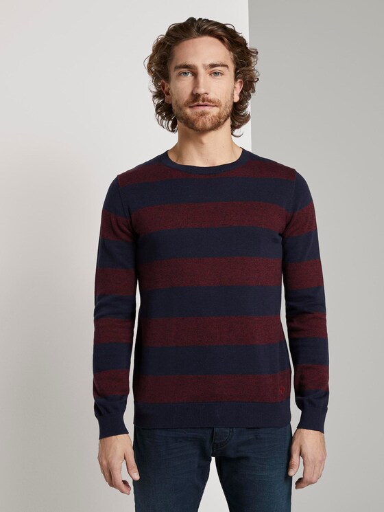 gestreepte trui - Mannen - purple block stripe gestreepte trui - Mannen - purple block stripe - 1 - TOM TAILOR