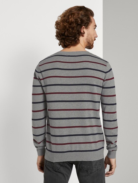 gestreepte trui - Mannen - grey mulitcolor stripe gestreepte trui - Mannen - grey mulitcolor stripe - 2 - TOM TAILOR