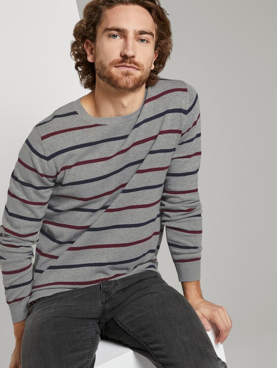 gestreepte trui - Mannen - grey mulitcolor stripe gestreepte trui - Mannen - grey mulitcolor stripe - 5 - TOM TAILOR