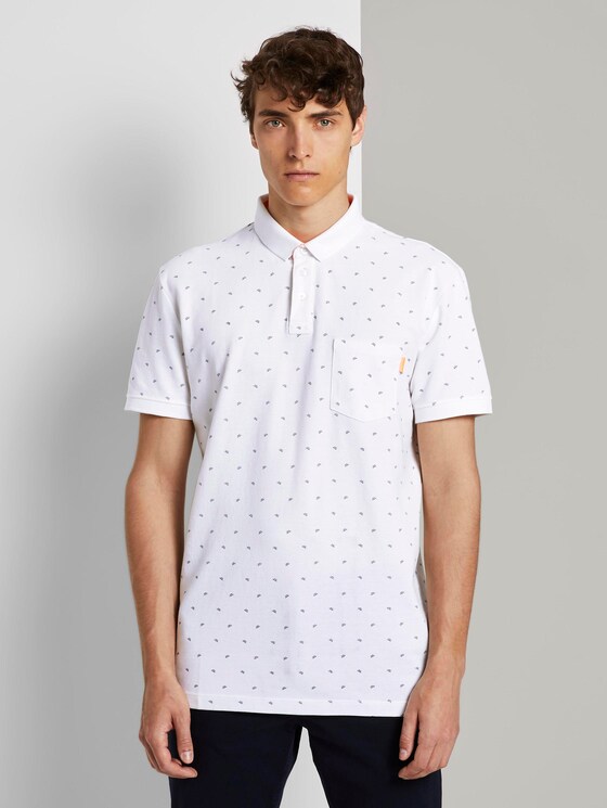 Gemustertes T-Shirt - Männer - white small wave print Gemustertes T-Shirt - Männer - white small wave print - 1 - TOM TAILOR Denim