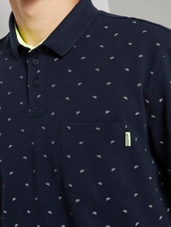 Patterned T-shirt - Men - navy small wave print Patterned T-shirt - Men - navy small wave print - 9 - TOM TAILOR Denim