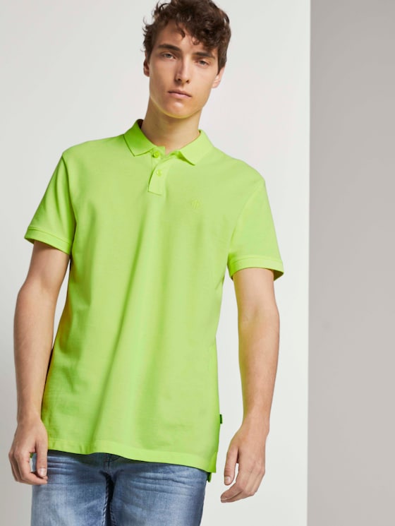 Mottled polo shirt - Men - neon green melange Mottled polo shirt - Men - neon green melange - 5 - TOM TAILOR Denim