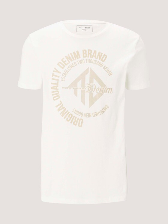 T-Shirt mit Print - Männer - off white T-Shirt mit Print - Männer - off white - 7 - TOM TAILOR Denim