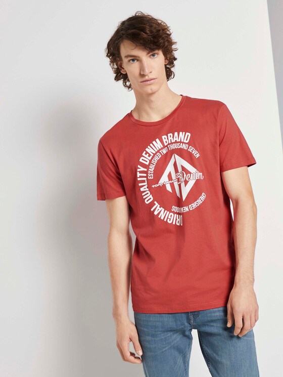 T-Shirt mit Print - Männer - Normal Red T-Shirt mit Print - Männer - Normal Red - 1 - TOM TAILOR Denim