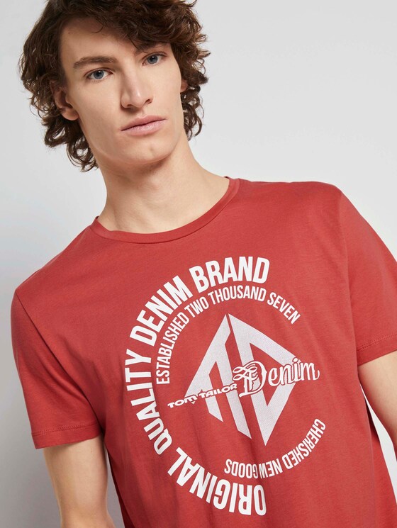 T-Shirt mit Print - Männer - Normal Red T-Shirt mit Print - Männer - Normal Red - 9 - TOM TAILOR Denim