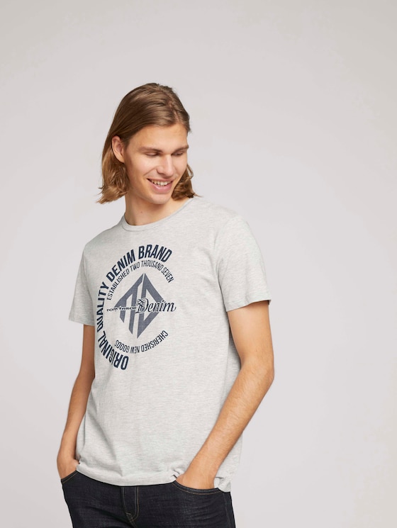 T-Shirt mit Print - Männer - Mediterranean Grey Melange T-Shirt mit Print - Männer - Mediterranean Grey Melange - 5 - TOM TAILOR Denim