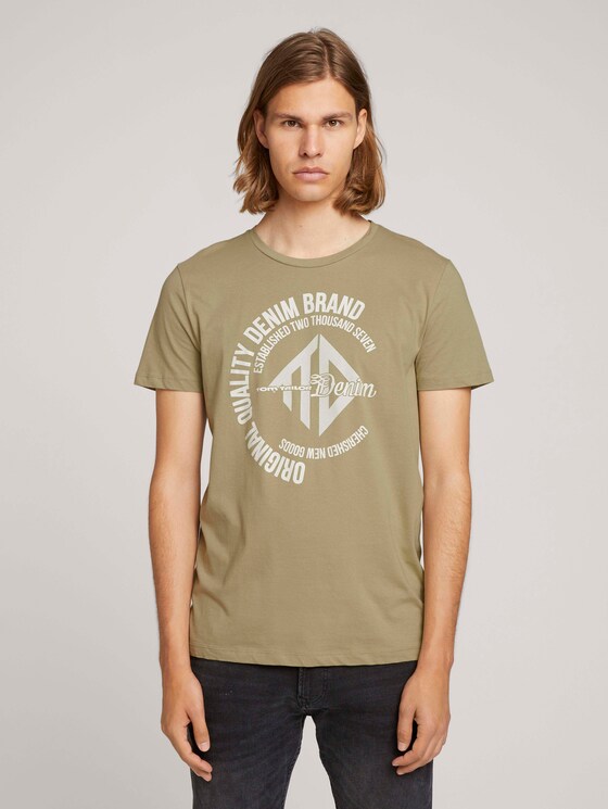 T-shirt met print - Mannen - Silver Olive T-shirt met print - Mannen - Silver Olive - 1 - TOM TAILOR Denim