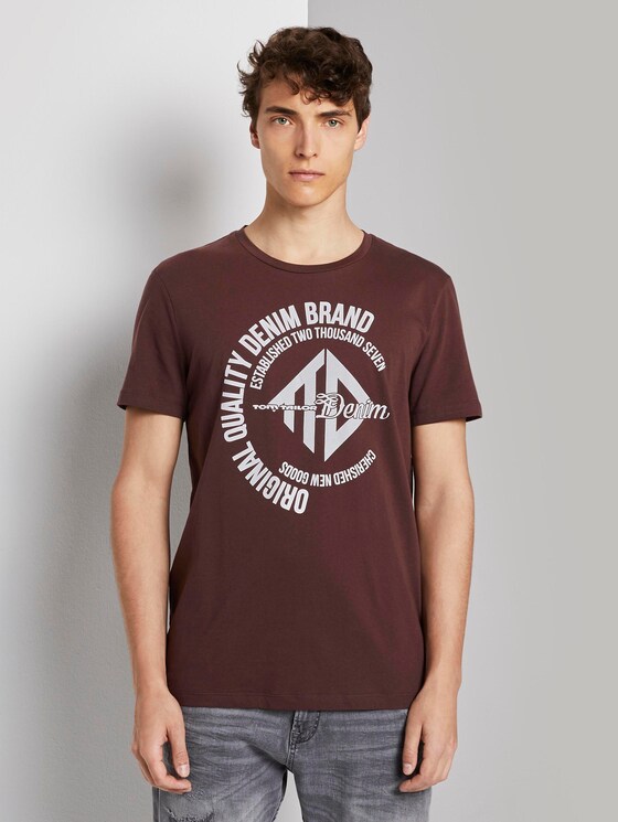T-Shirt mit Print - Männer - Decadent Bordeaux T-Shirt mit Print - Männer - Decadent Bordeaux - 1 - TOM TAILOR Denim