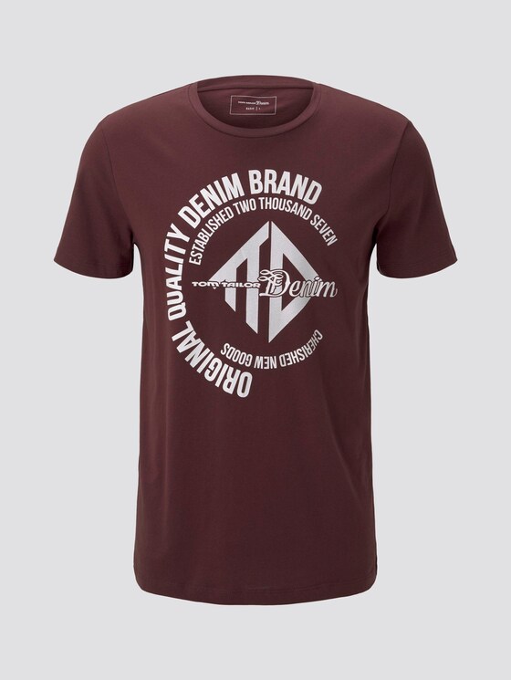 T-Shirt mit Print - Männer - Decadent Bordeaux T-Shirt mit Print - Männer - Decadent Bordeaux - 7 - TOM TAILOR Denim