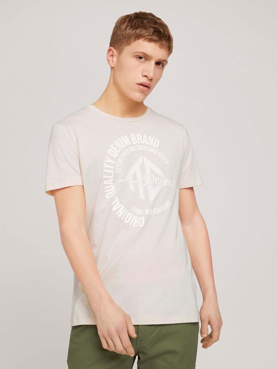 T-Shirt mit Print - Männer - light almond T-Shirt mit Print - Männer - light almond - 1 - TOM TAILOR Denim