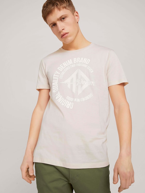 T-Shirt mit Print - Männer - light almond T-Shirt mit Print - Männer - light almond - 5 - TOM TAILOR Denim