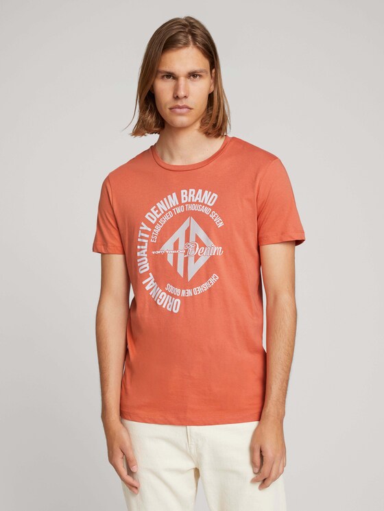 T-Shirt mit Print - Männer - orange-lobster T-Shirt mit Print - Männer - orange-lobster - 1 - TOM TAILOR Denim