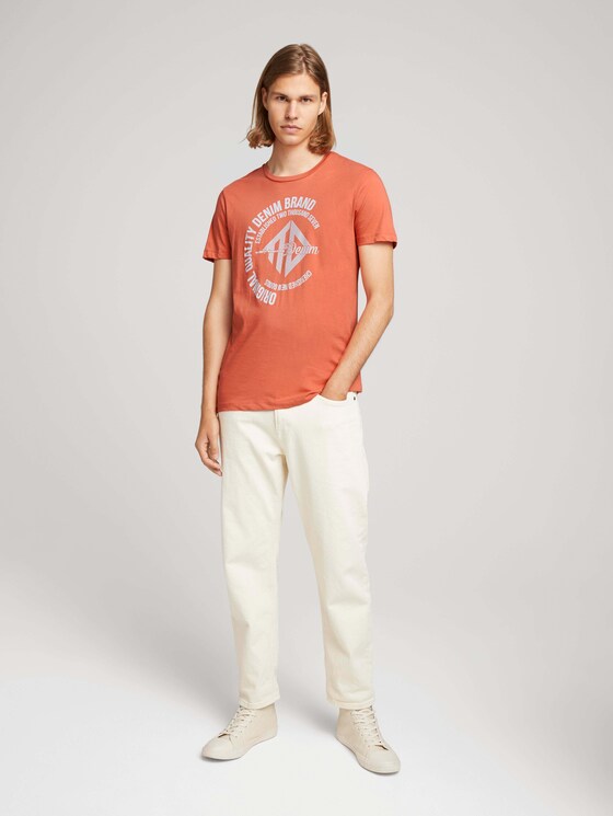 T-Shirt mit Print - Männer - orange-lobster T-Shirt mit Print - Männer - orange-lobster - 3 - TOM TAILOR Denim