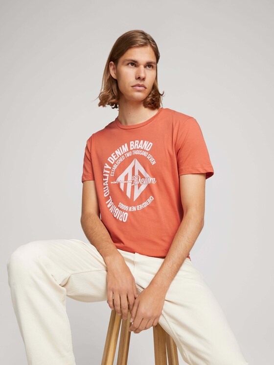 T-Shirt mit Print - Männer - orange-lobster T-Shirt mit Print - Männer - orange-lobster - 5 - TOM TAILOR Denim