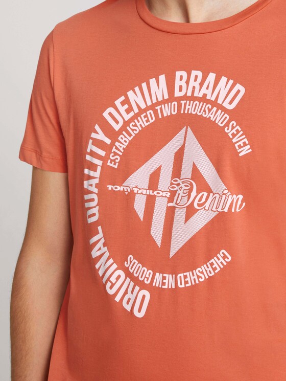 T-Shirt mit Print - Männer - orange-lobster T-Shirt mit Print - Männer - orange-lobster - 9 - TOM TAILOR Denim