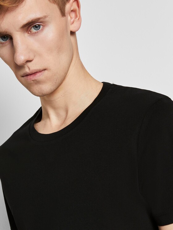 Basic T-Shirt aus Organic Cotton - Männer - Black Basic T-Shirt aus Organic Cotton - Männer - Black - 9 - TOM TAILOR Denim