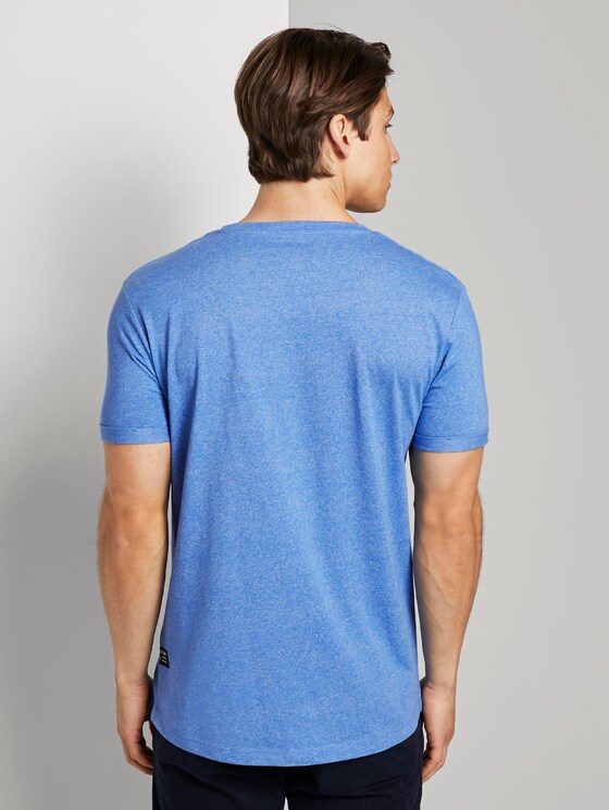 Strukturiertes T-Shirt mit Print - Männer - water sport blue Strukturiertes T-Shirt mit Print - Männer - water sport blue - 2 - TOM TAILOR Denim